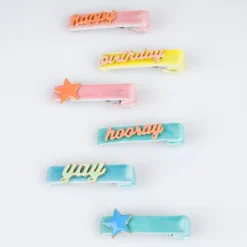 Happy Birthday Enamel Hair Clips (x 6)><noscript><img width=