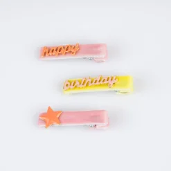 Happy Birthday Enamel Hair Clips (x 6)><noscript><img width=