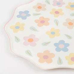 Happy Flowers Dinner Plates (x 8)>Meri Meri New