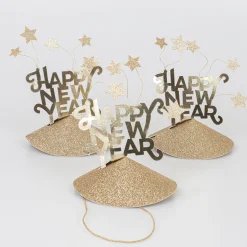 Happy New Year Party Hats (x 6)>Meri Meri Clearance