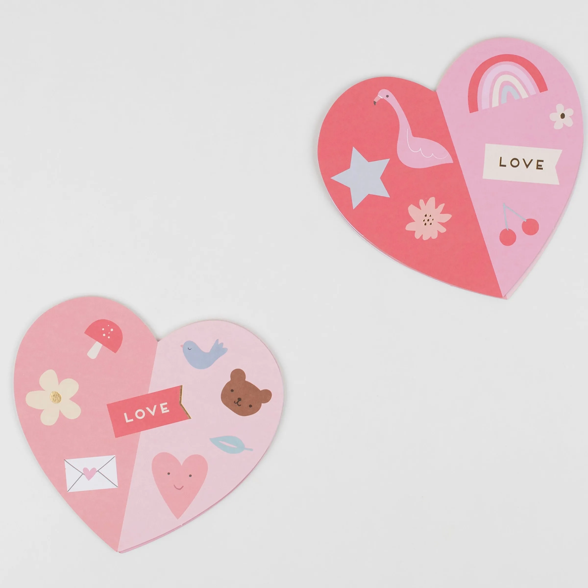 Heart Concertina Valentine's Cards & Stickers (x 12)>Meri Meri Best