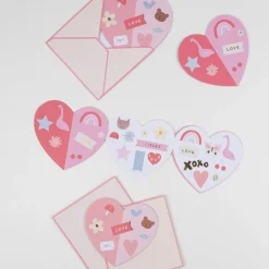 Heart Concertina Valentine's Cards & Stickers (x 12)><noscript><img width=