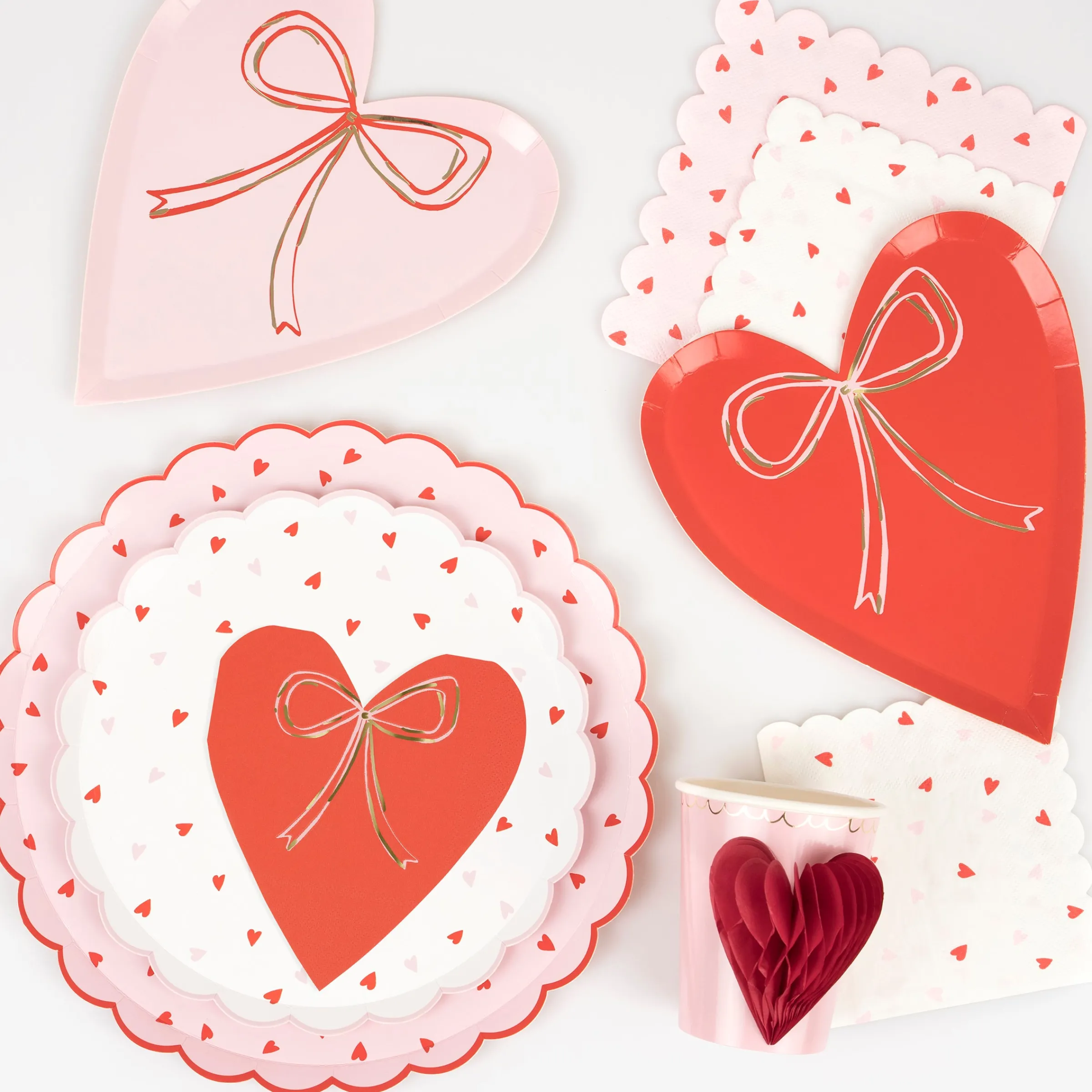 Heart Pattern Large Napkins (x 16)>Meri Meri Outlet
