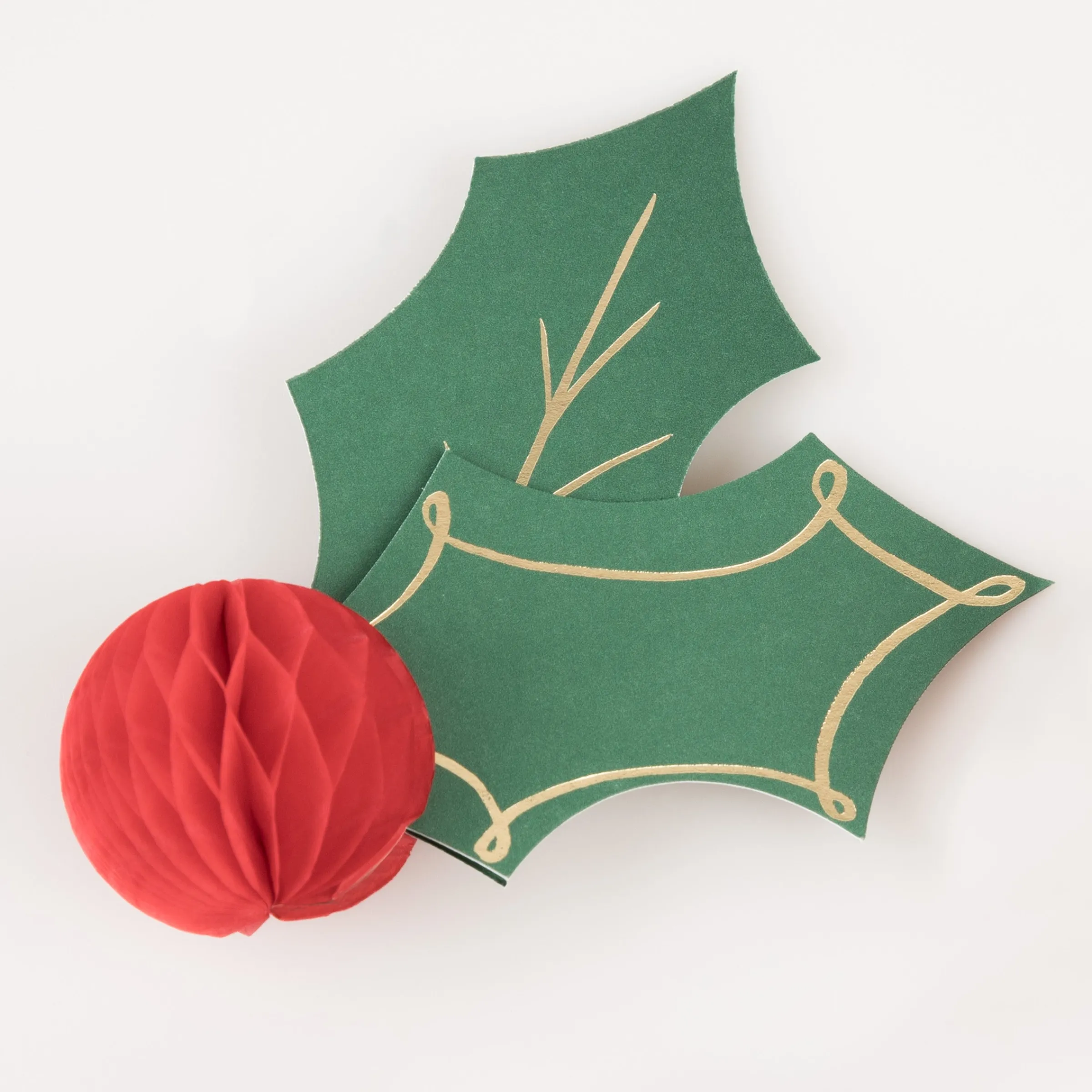 Holly Honeycomb Place Cards (x 8)>Meri Meri Outlet