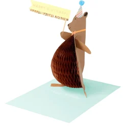 Honey Bear Stand-Up Birthday Card>Meri Meri Clearance