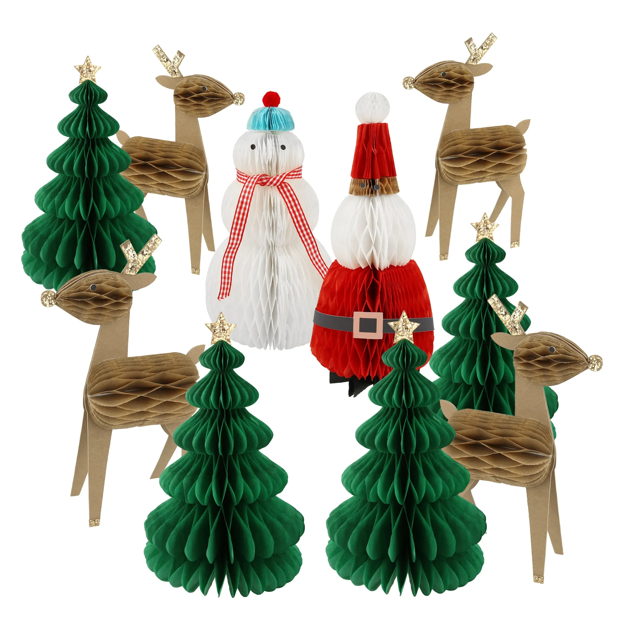 Honeycomb Christmas Characters (x 10)>Meri Meri Fashion
