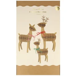 Honeycomb Reindeer Family (x 3)><noscript><img width=