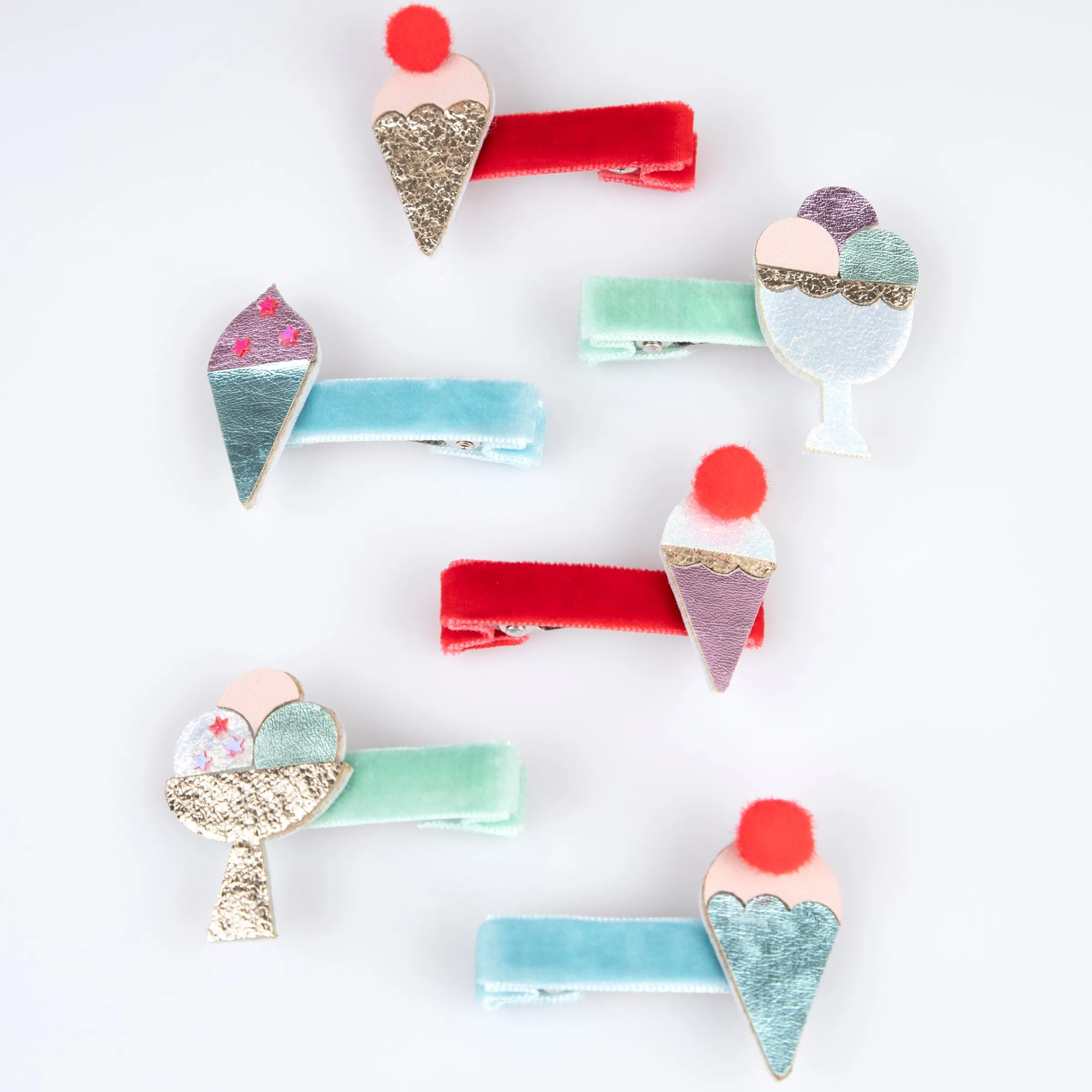 Ice Cream Hair Clips (x 6)>Meri Meri Outlet