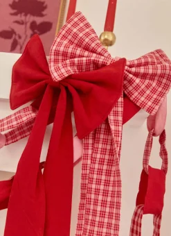 Katherine Plaid Fabric Bow><noscript><img width=