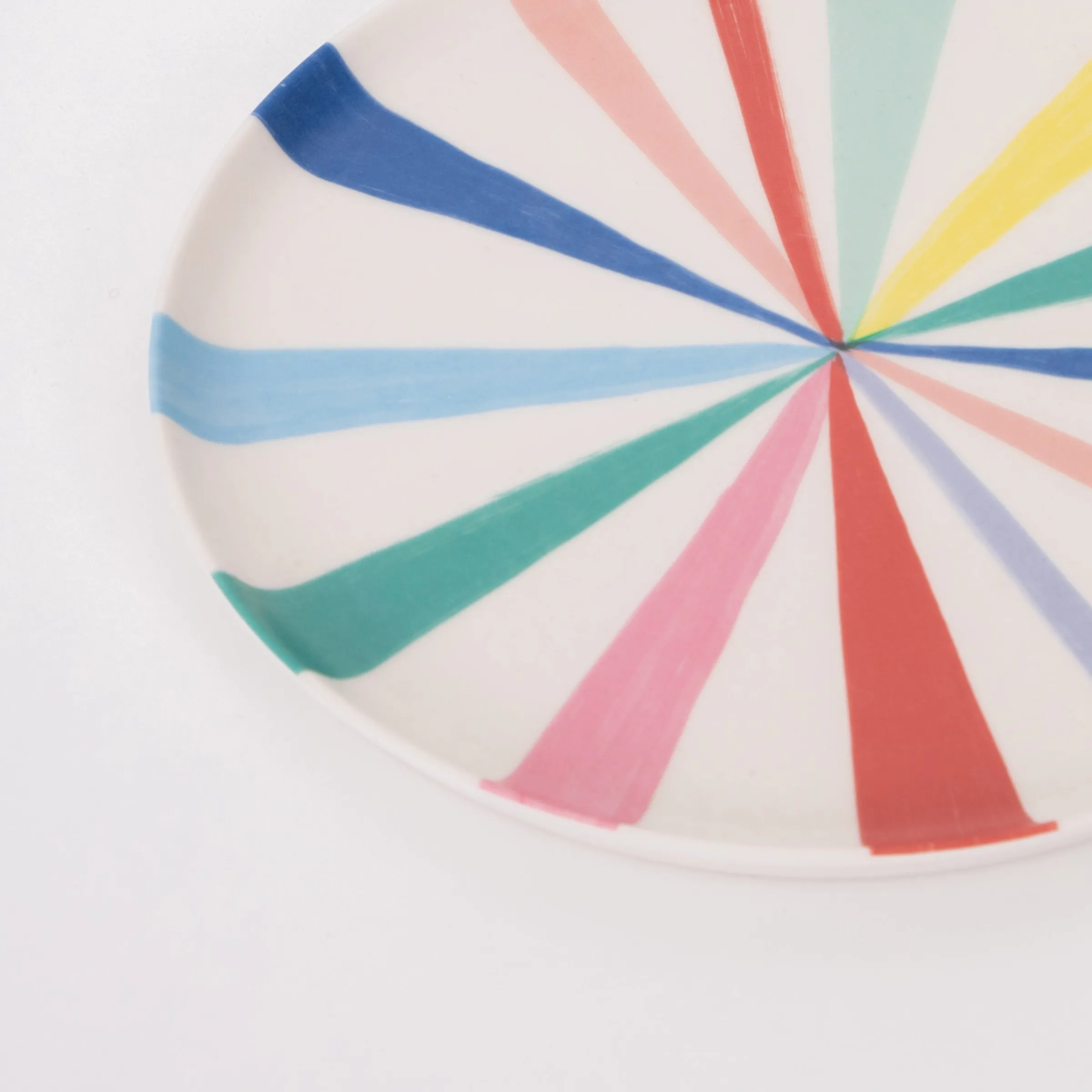 Large Bright Stripe Reusable Bamboo Plates (x 6)>Meri Meri Hot