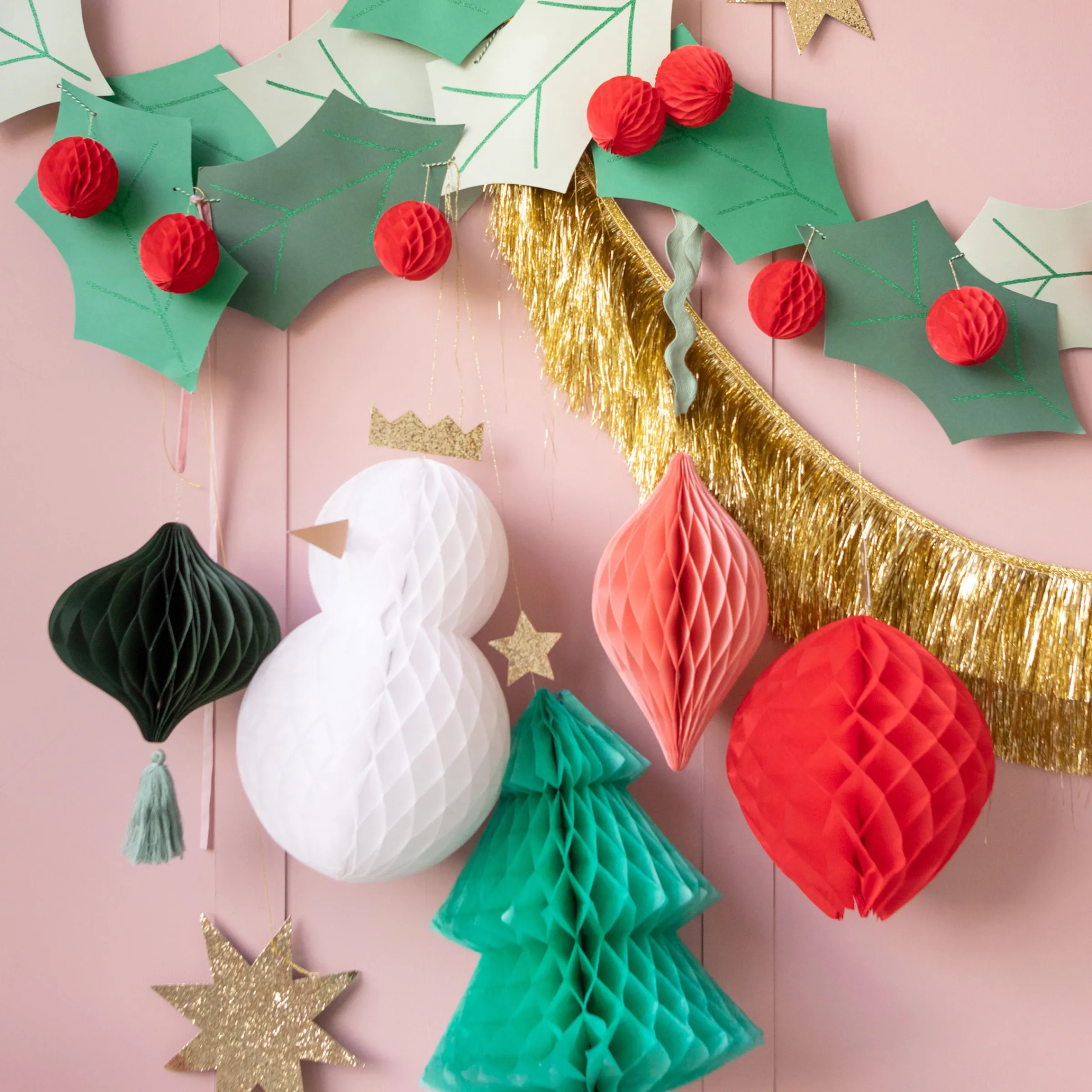 Large Hanging Honeycomb Decorations (x 5)>Meri Meri Outlet
