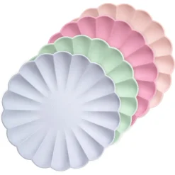 Large Multicolor Compostable Plates (x 8)><noscript><img width=