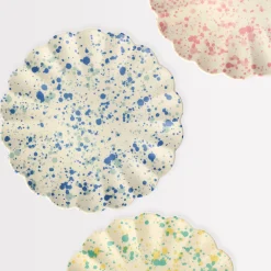 Large Speckled Reusable Bamboo Plates (x 6)>Meri Meri Hot