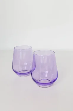 Lavender Stemless Wine Glasses ( x 6)><noscript><img width=