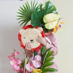 Lion Cross Body Straw Bag><noscript><img width=
