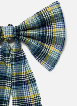 Maine Plaid Multicolor Fabric Bow><noscript><img width=