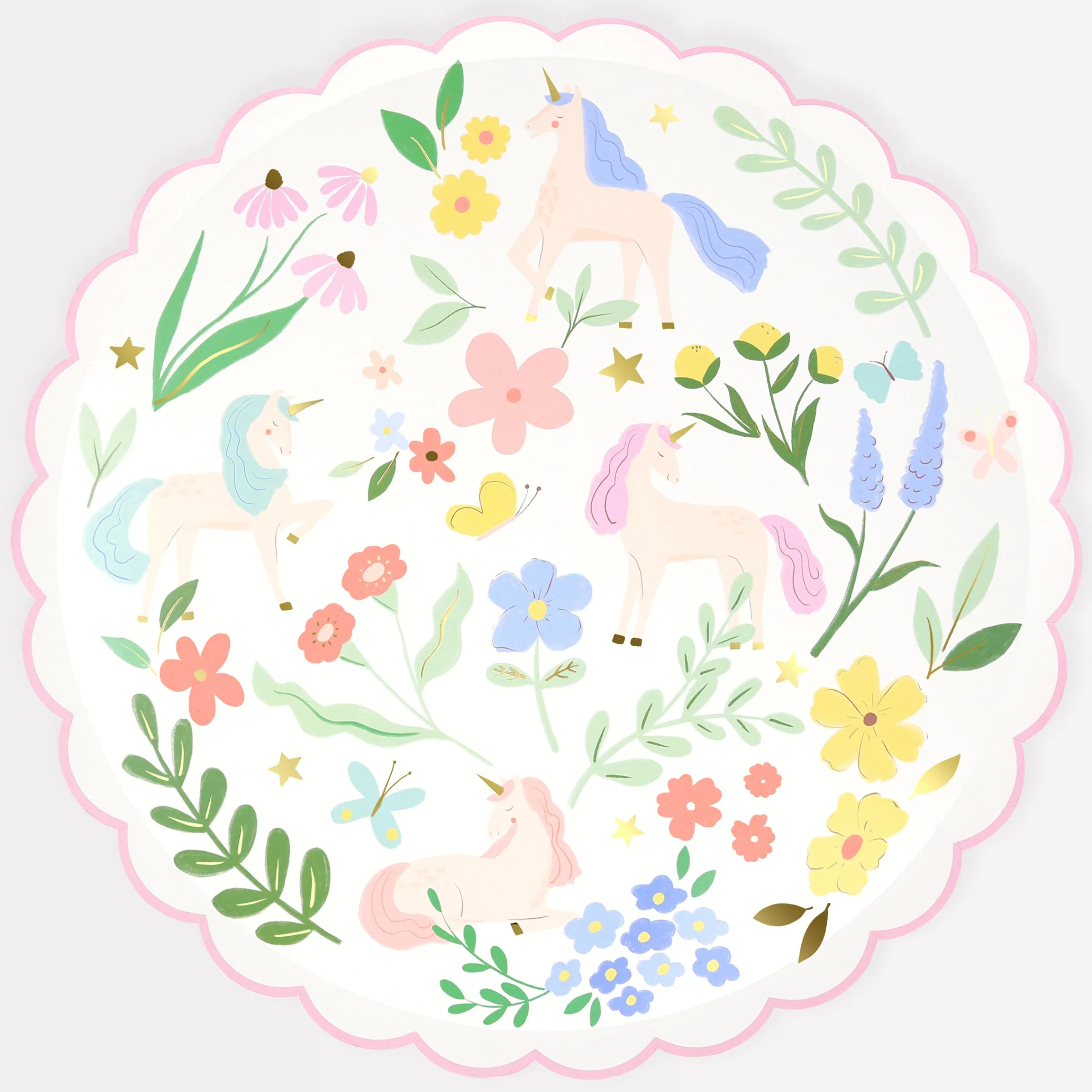 Meadow Unicorns Dinner Plates (x 8)>Meri Meri Best