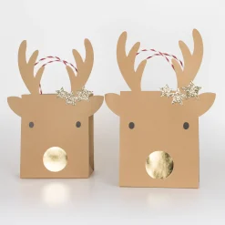 Medium Reindeer With Stars Gift Bags (x 2)>Meri Meri Online