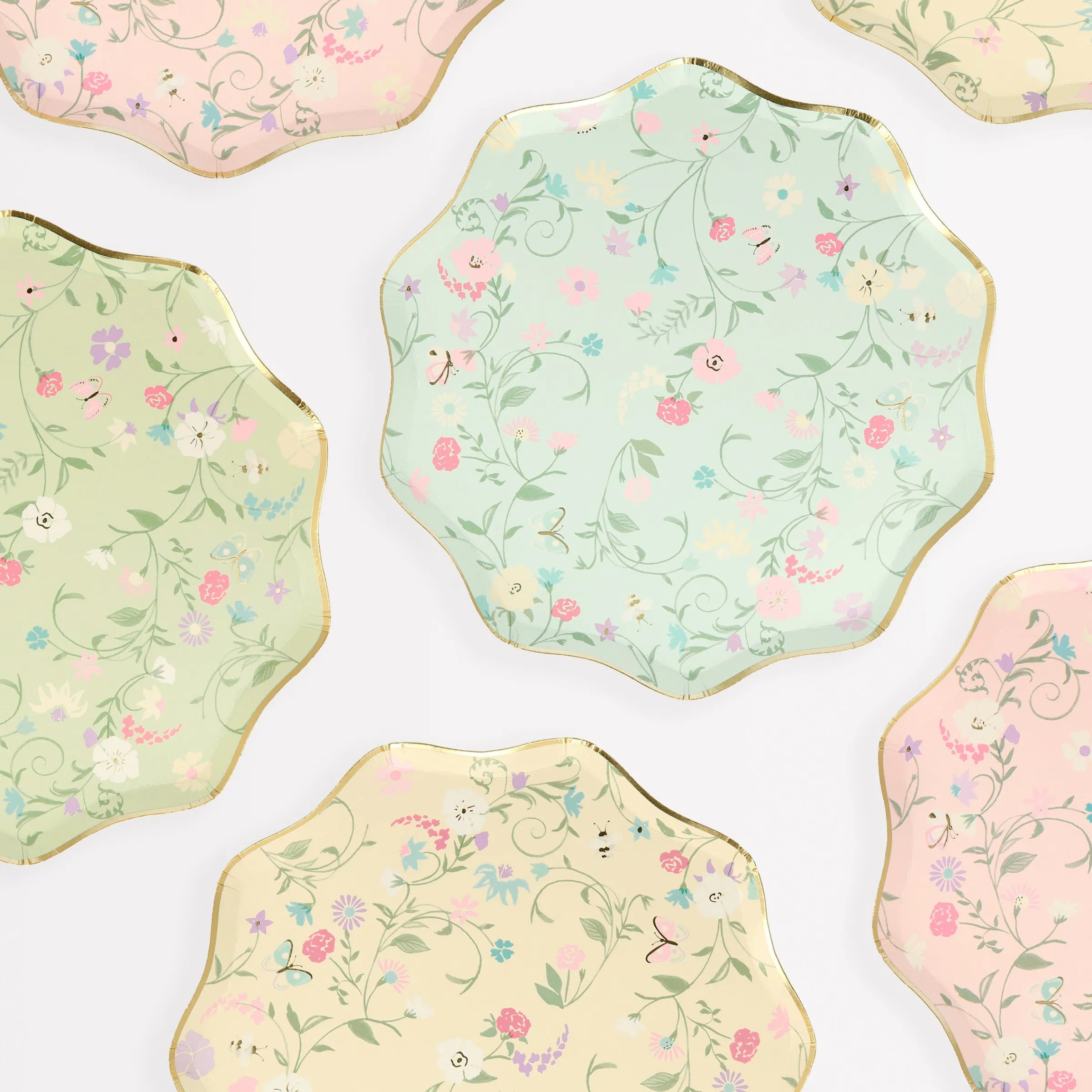 x Ladurée Paris Floral Side Plates (x 8)>Meri Meri Hot