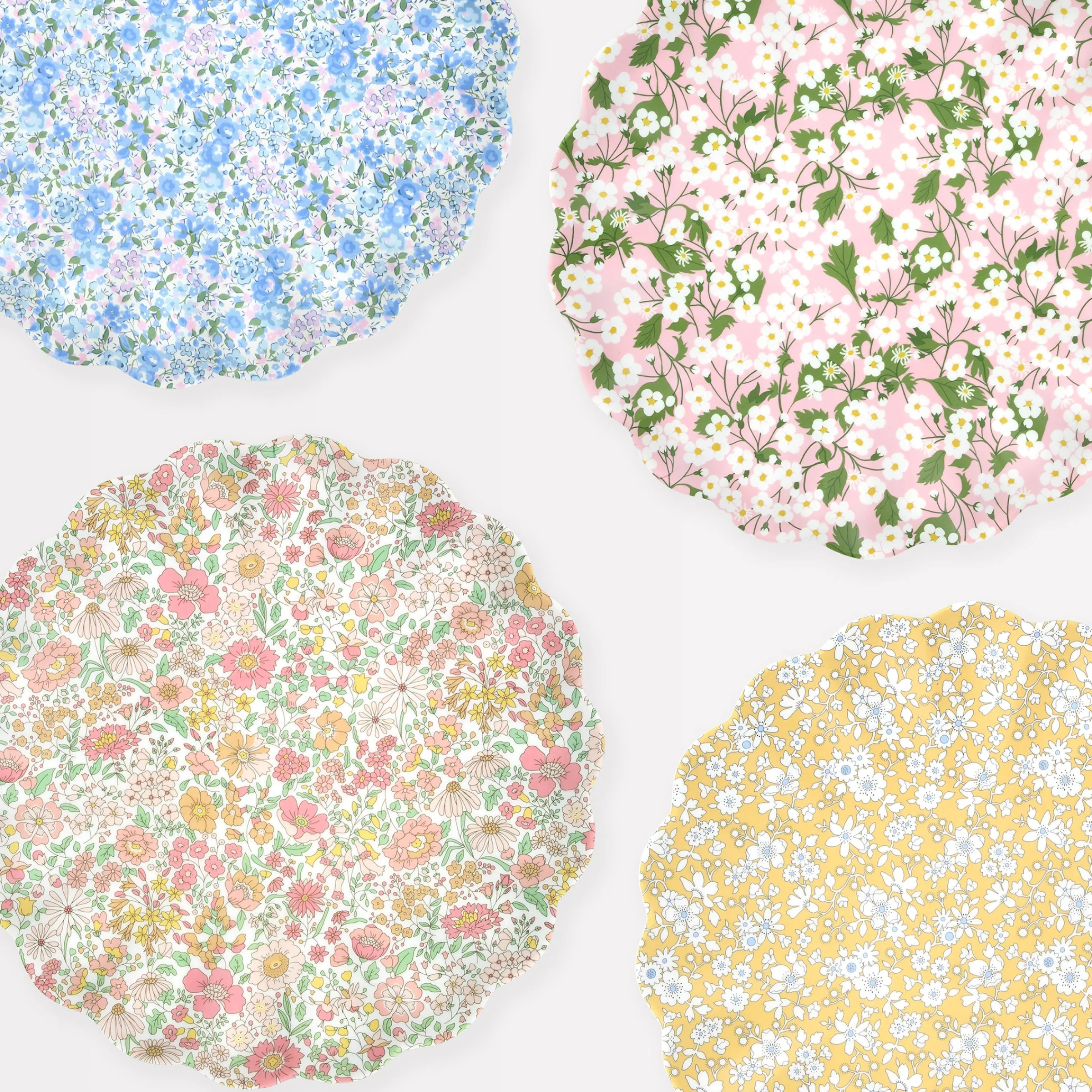 x Liberty Mixed Set Reusable Large Plates (x 4)>Meri Meri New