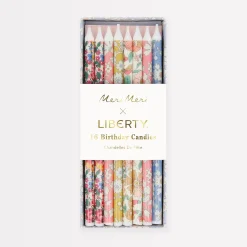 x Liberty Mixed Print Party Candles (x 16)>Meri Meri Sale
