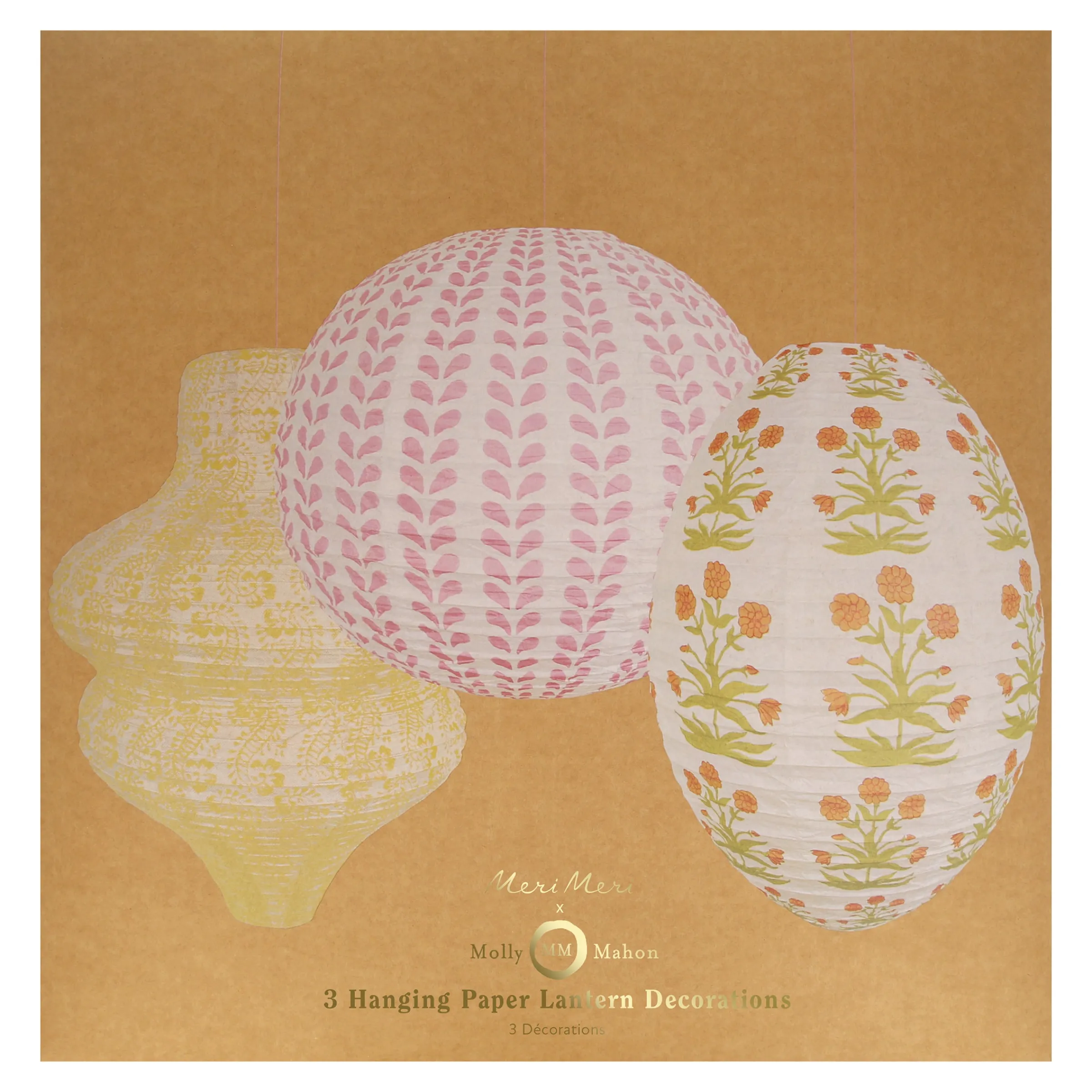 x Molly Mahon Hanging Lanterns (x 3)>Meri Meri Fashion