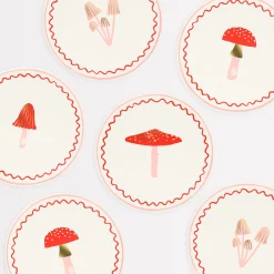 Merry Mushrooms Side Plates (x 8)>Meri Meri Hot