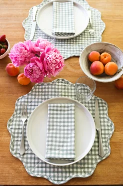Mini Gingham Sage Napkins><noscript><img width=