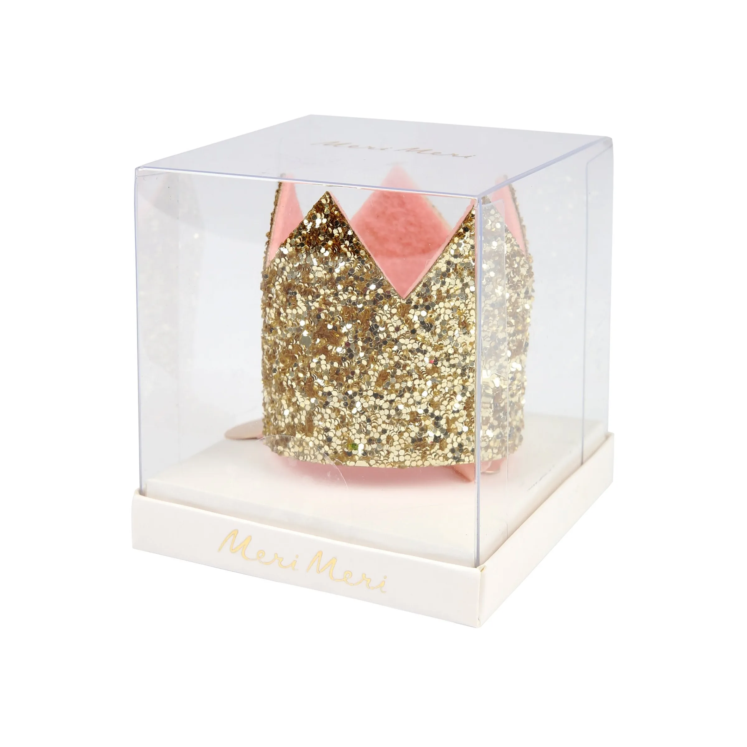 Mini Gold Glitter Crown Hair Clip>Meri Meri Best