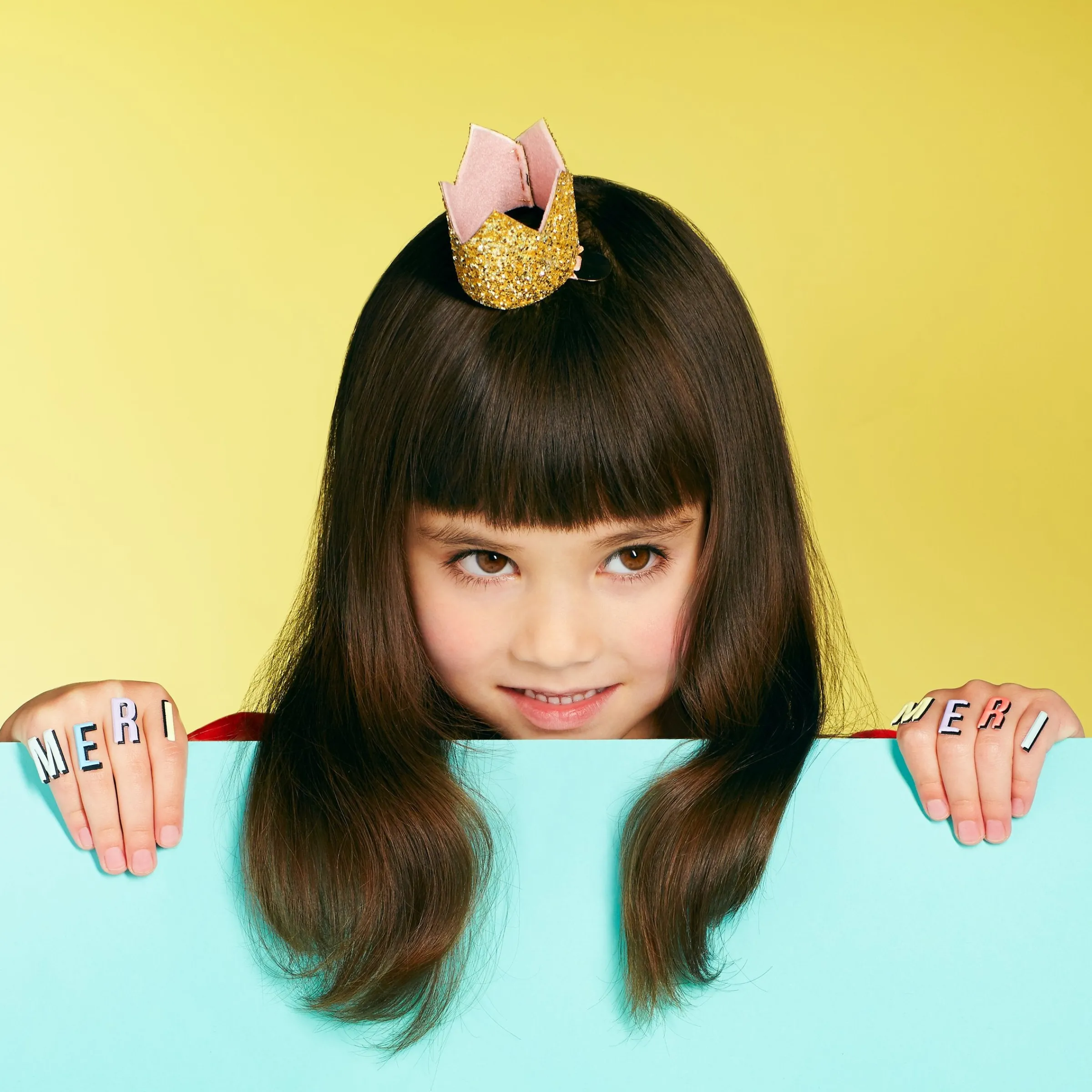Mini Gold Glitter Crown Hair Clip>Meri Meri Best