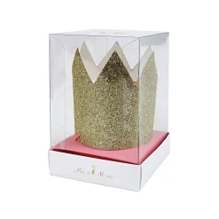 Mini Gold Glitter Crowns (x 8)><noscript><img width=