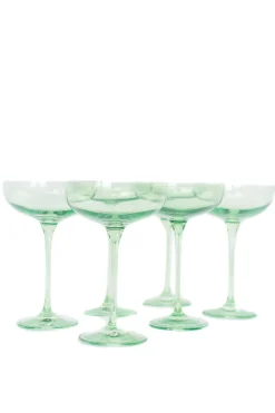 Mint Green Champagne Coupe Stemware (x 6)>Meri Meri Outlet