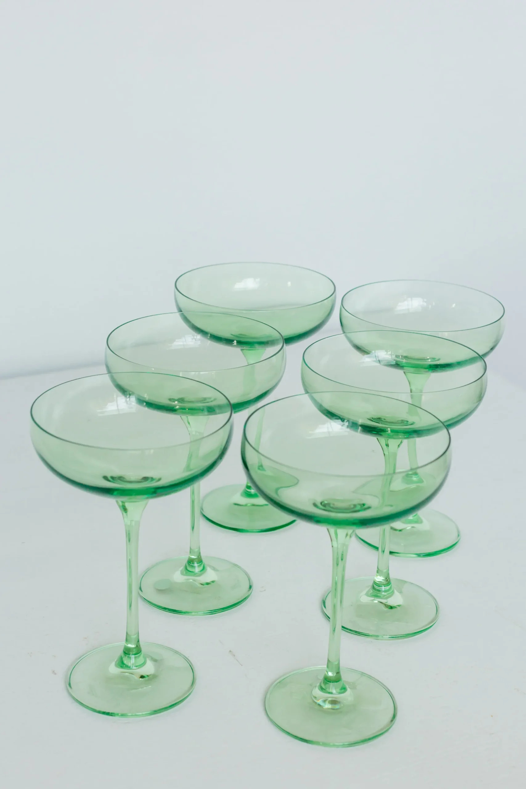 Mint Green Champagne Coupe Stemware (x 6)>Meri Meri Outlet