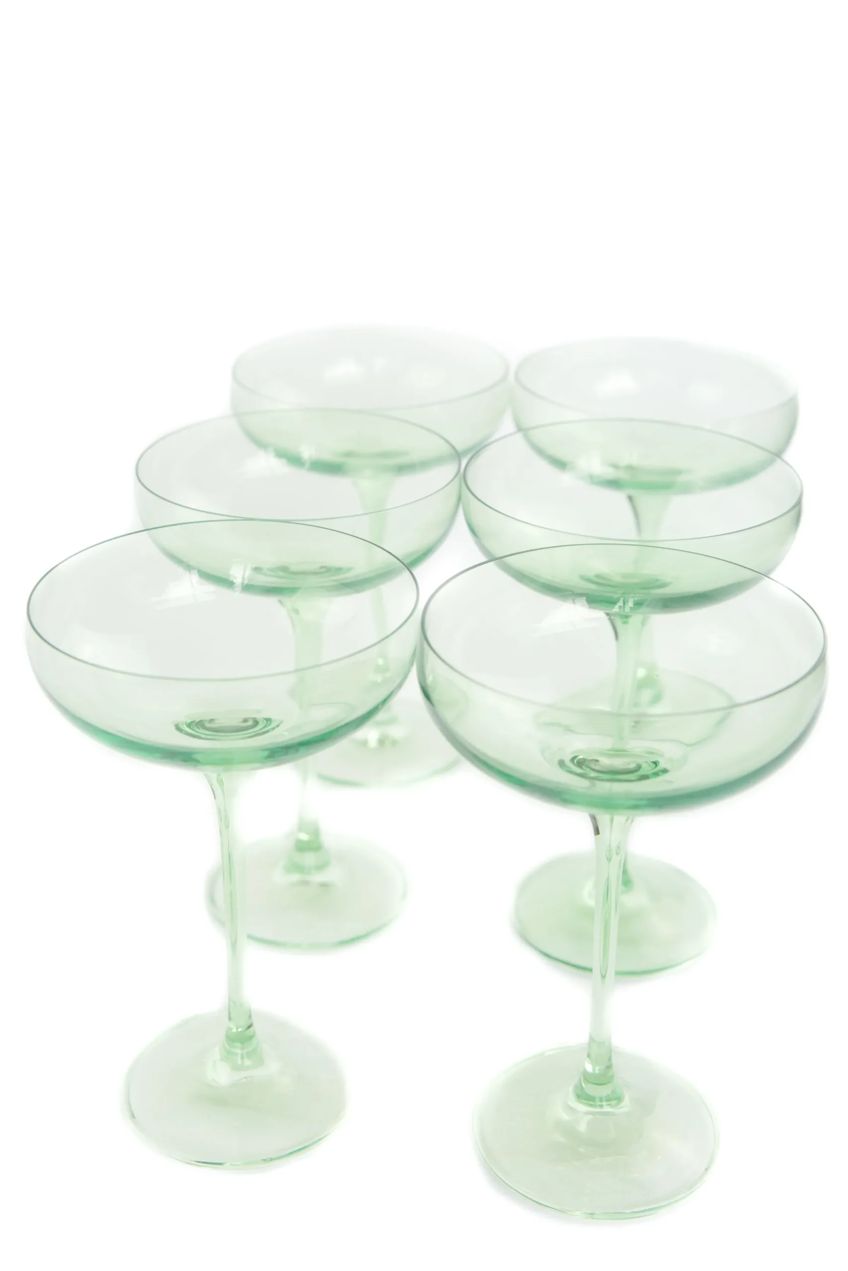 Mint Green Champagne Coupe Stemware (x 6)>Meri Meri Outlet