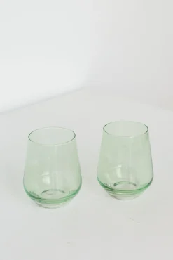 Mint Green Stemless Wine Glasses ( x 6)><noscript><img width=