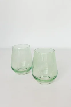 Mint Green Stemless Wine Glasses ( x 6)><noscript><img width=