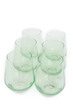 Mint Green Stemless Wine Glasses ( x 6)><noscript><img width=