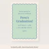 Mint Scallop Download & Print Invitation>Meri Meri Fashion