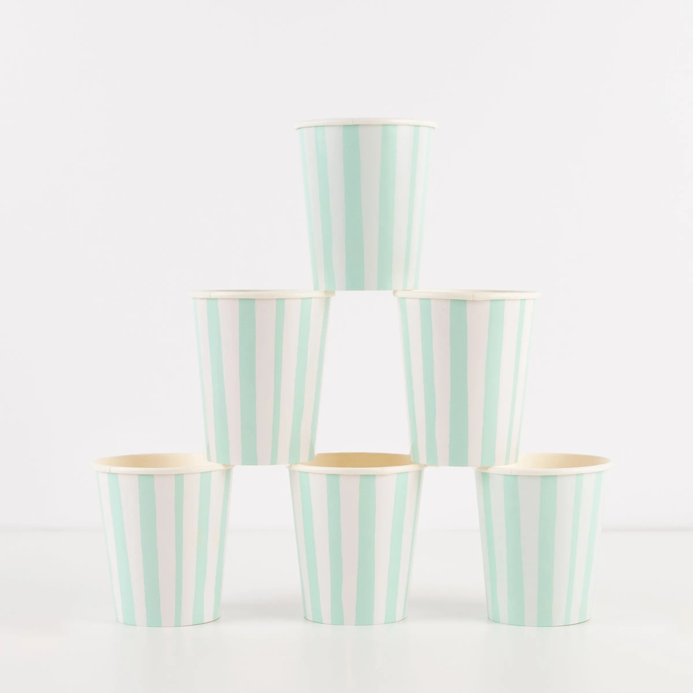 Mint Stripe Cups (x 8)>Meri Meri Sale