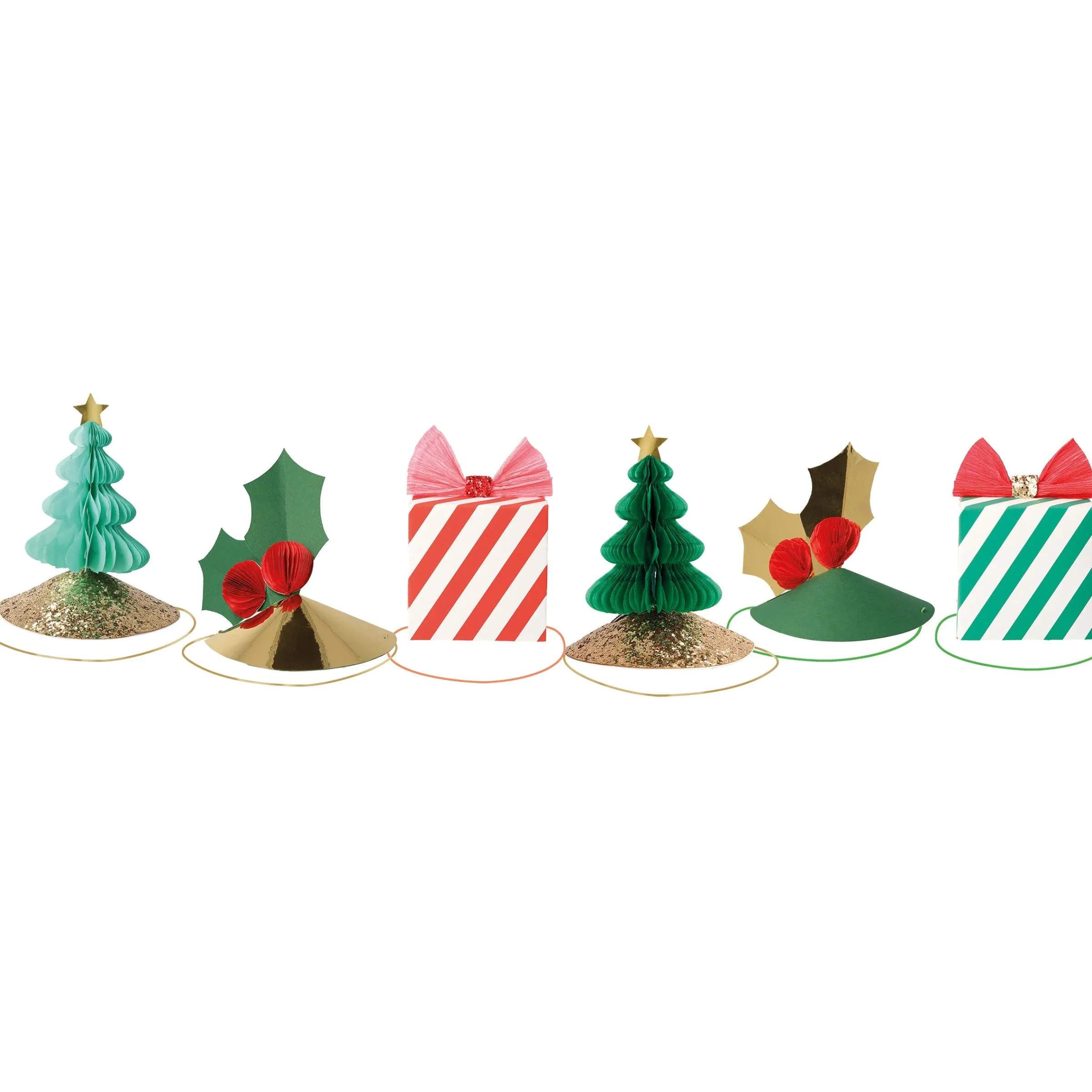 Mixed Christmas Party Hats (x 6)>Meri Meri Fashion
