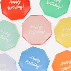 Mixed Happy Birthday Dinner Plates (x 8)>Meri Meri Outlet