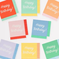 Mixed Happy Birthday Small Napkins (x 16)>Meri Meri Best