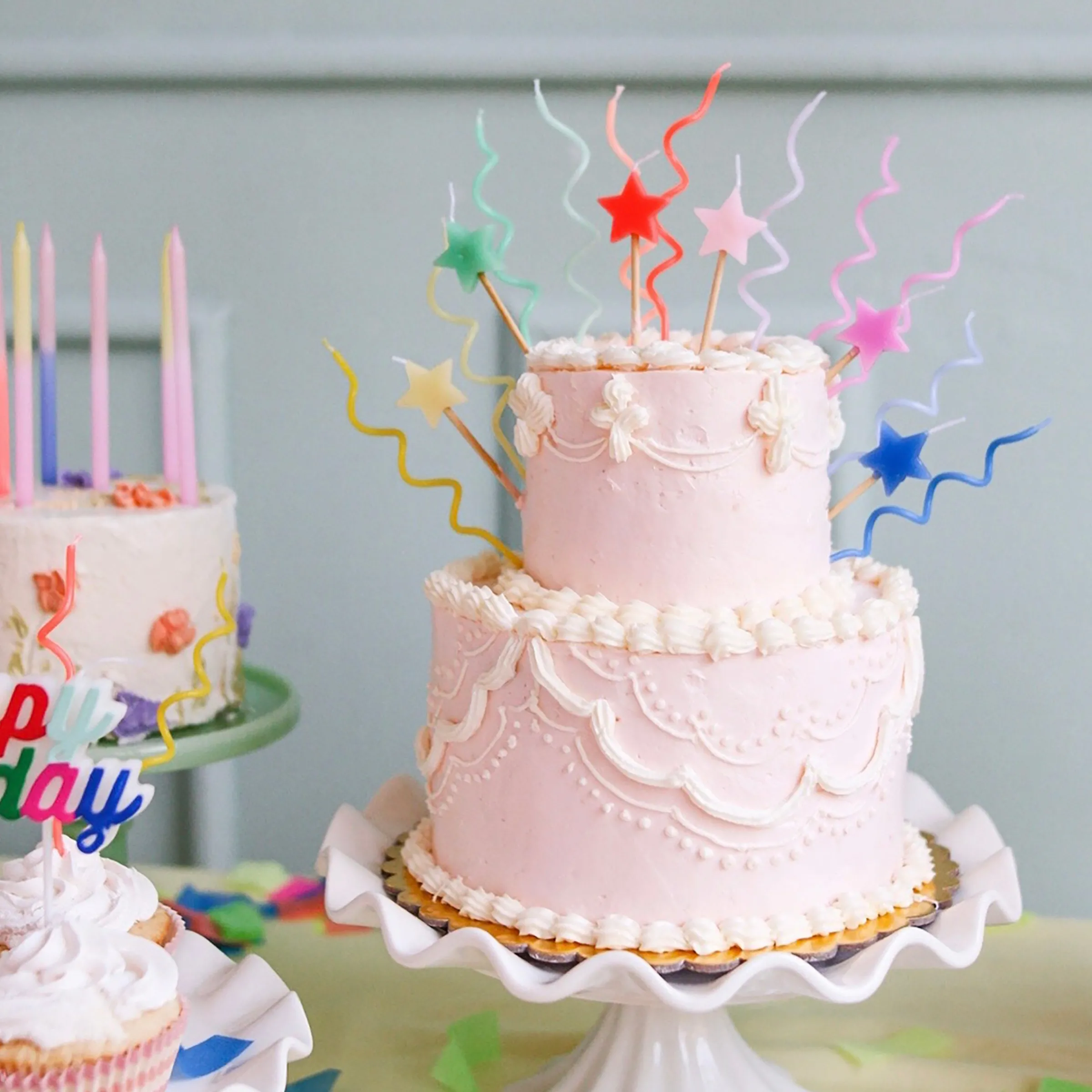 Mixed Star Candles (x 6)>Meri Meri Hot