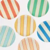 Mixed Stripe Reusable Small Plates (x 6)>Meri Meri New