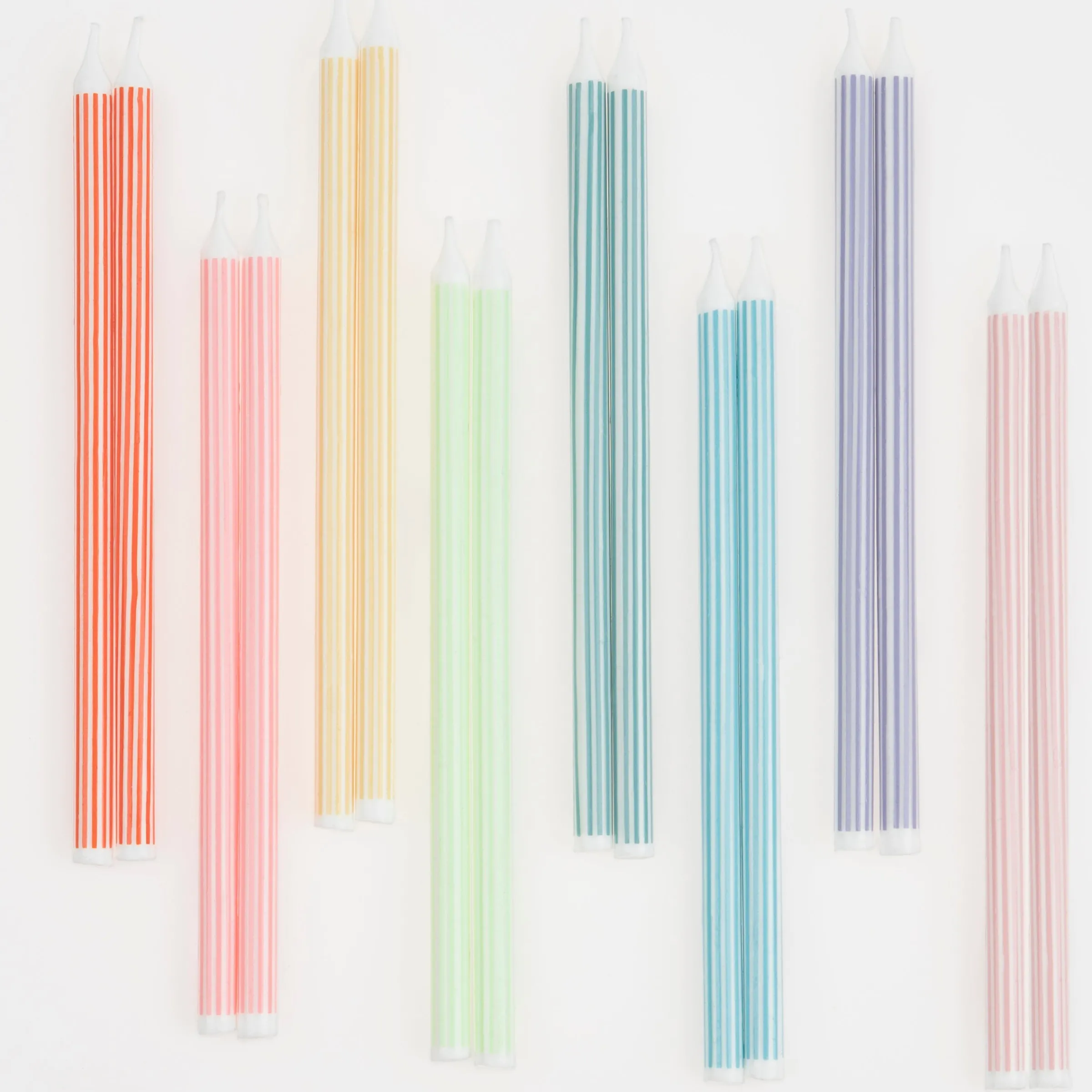 Mixed Striped Candles (x 16)>Meri Meri Outlet