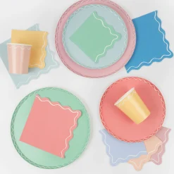 Mixed Wavy Line Dinner Plates (x 8)><noscript><img width=