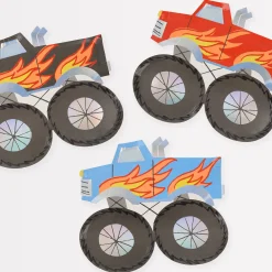 Monster Truck Plates (x 8)>Meri Meri Sale