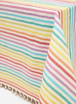 Multi Stripe Rainbow Tablecloth><noscript><img width=