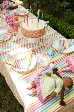 Multi Stripe Rainbow Tablecloth><noscript><img width=