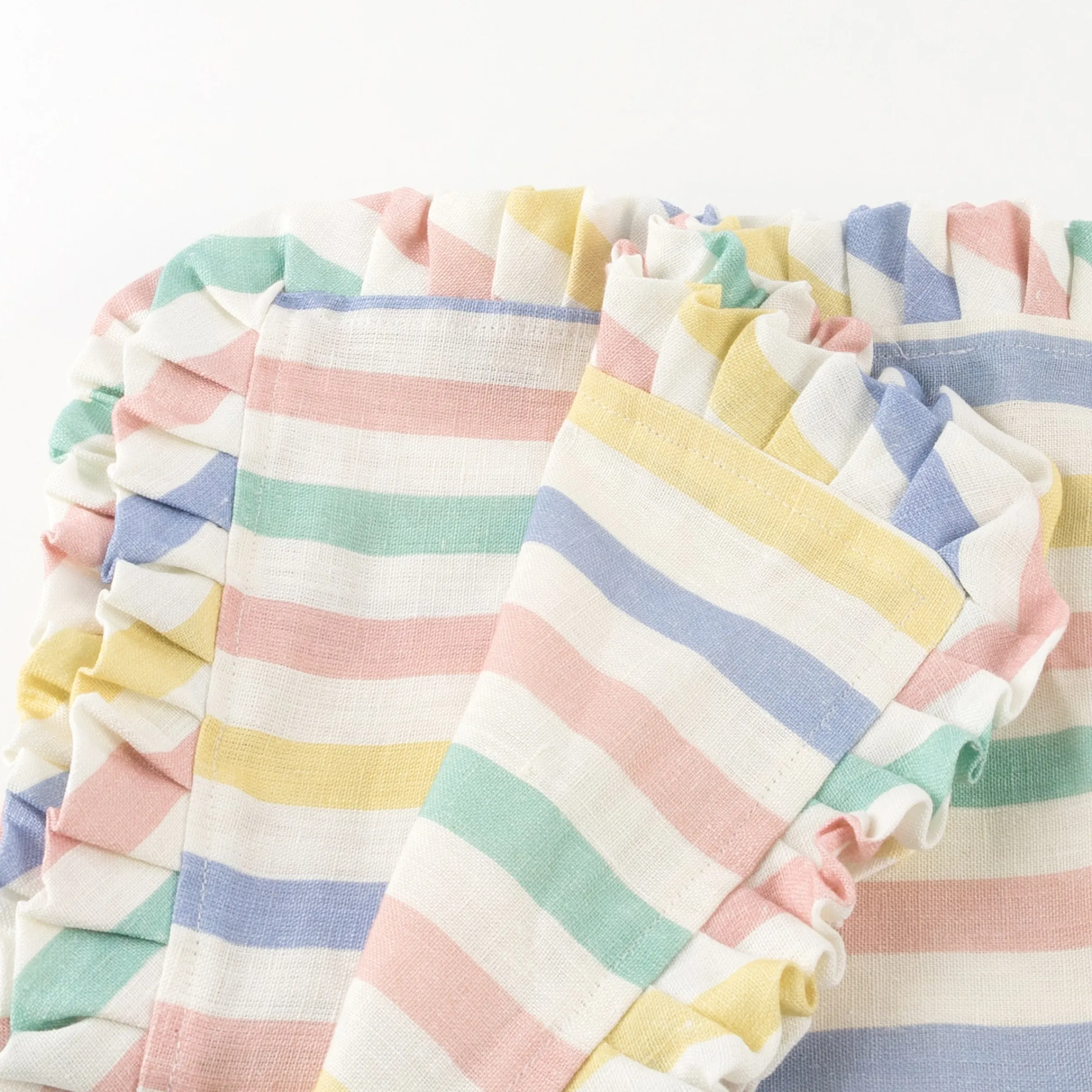 Multi Stripe Ruffle Fabric Napkins (x 4)>Meri Meri Outlet